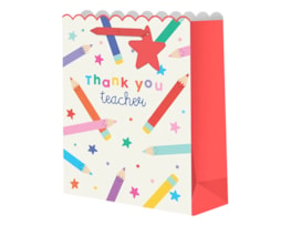 Wholesale Thank You Teacher Medium Gift Bag Clip Strip