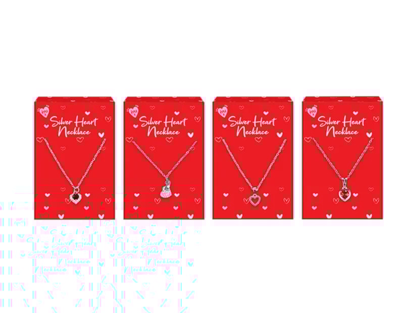 Wholesale Valentine's Day Silver Heart Necklaces CDU