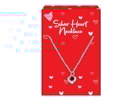 Wholesale Valentine's Day Silver Heart Necklaces CDU Wholesale Valentine's Day Silver Heart Necklaces CDU