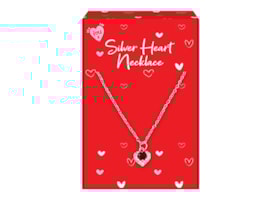 Wholesale Valentine's Day Silver Heart Necklaces CDU Wholesale Valentine's Day Silver Heart Necklaces CDU