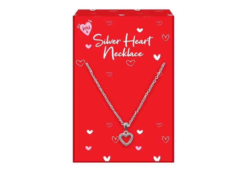 Wholesale Valentine's Day Silver Heart Necklaces CDU