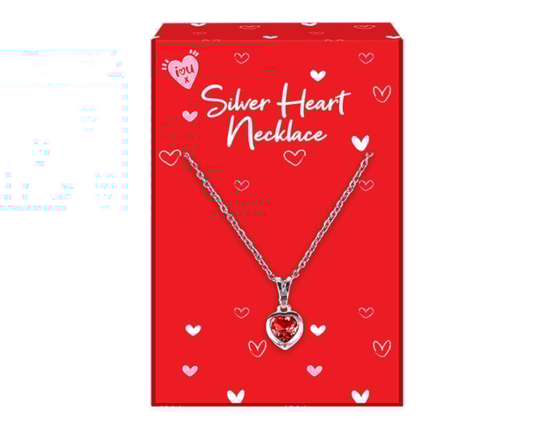 Wholesale Valentine's Day Silver Heart Necklaces CDU Wholesale Valentine's Day Silver Heart Necklaces CDU