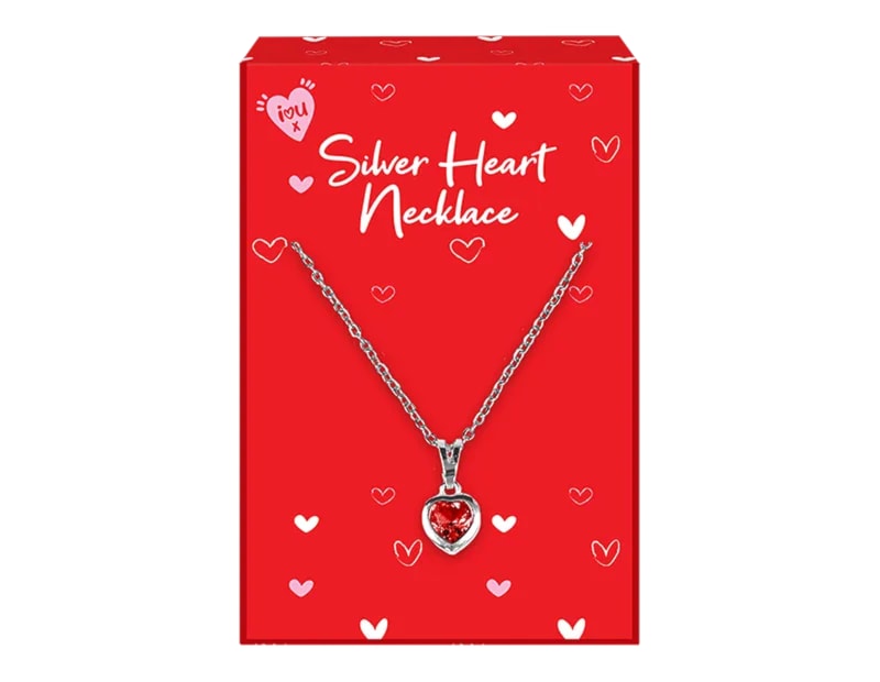 Wholesale Valentine's Day Silver Heart Necklaces CDU Wholesale Valentine's Day Silver Heart Necklaces CDU