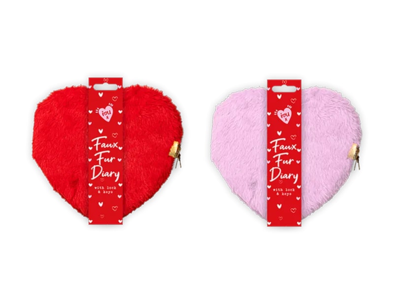 Wholesale Valentine Heart Faux Fur Diary with Lock CDU Wholesale Valentine Heart Faux Fur Diary with Lock CDU