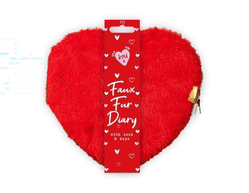 Wholesale Valentine Heart Faux Fur Diary with Lock CDU Wholesale Valentine Heart Faux Fur Diary with Lock CDU