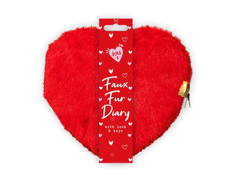 Wholesale Valentine Heart Faux Fur Diary with Lock CDU Wholesale Valentine Heart Faux Fur Diary with Lock CDU