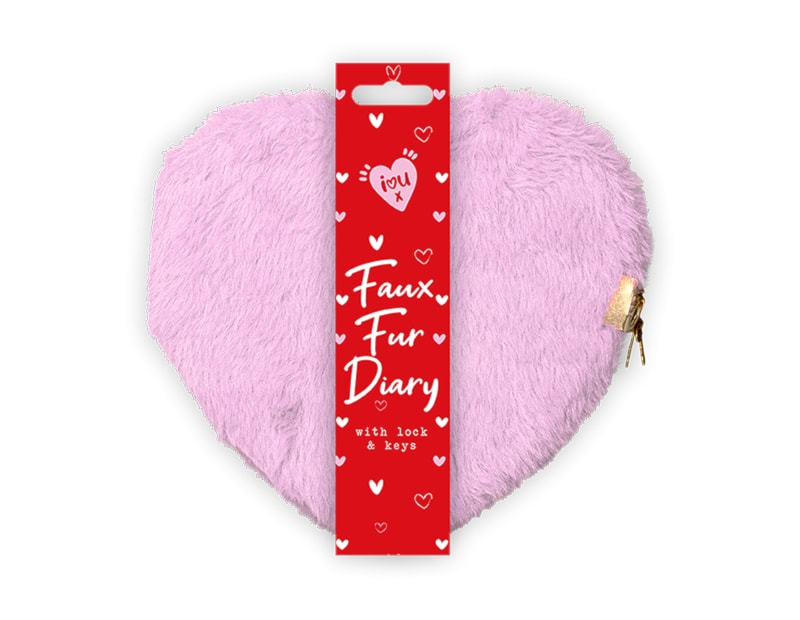 Wholesale Valentine Heart Faux Fur Diary with Lock CDU Wholesale Valentine Heart Faux Fur Diary with Lock CDU