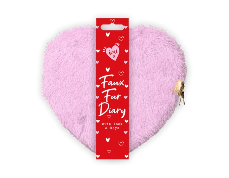 Wholesale Valentine Heart Faux Fur Diary with Lock CDU Wholesale Valentine Heart Faux Fur Diary with Lock CDU