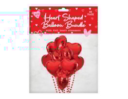 Wholesale Valentine's Heart Balloon Bundle With Streamers 12pk