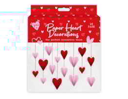 Wholesale Valentine's Paper Heart Decorations 16pk CDU