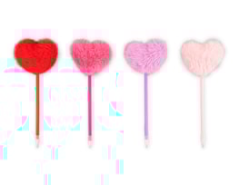 Wholesale Valentine's Pompom Heart Ball Pen CDU Wholesale Valentine's Pompom Heart Ball Pen CDU