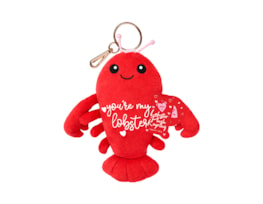Bulk Buy Valentines Lobster Plush Keyring 14cm CDU