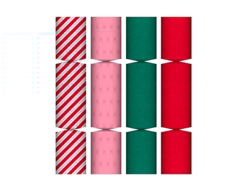 Wholesale Candy Cane Glittered Luxury Crackers 14" 6pk