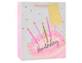 Wholesale Girls Foiled Embossed Birthday Medium Gift Bag 26x32x12cm Wholesale Girls Foiled Embossed Birthday Medium Gift Bag 26x32x12cm