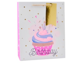 Wholesale Girls Foiled Embossed Birthday Large Gift Bag 30x42x12cm