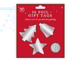 Wholesale Christmas Foil Gift Tags 36pk