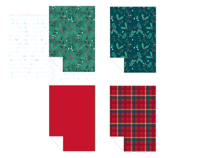 Wholesale Cosy Cottage Gift Wrap Set 4pk CDU