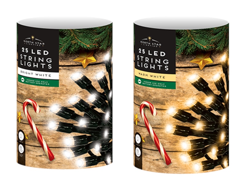 Wholesale 25 LED Battery Operated Warm & Bright White Lights 2.8M CDU Wholesale 25 LED Battery Operated Warm & Bright White Lights 2.8M CDU