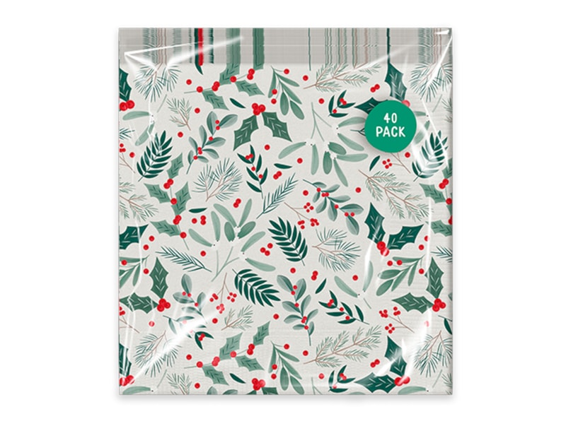 Wholesale Christmas Printed 3 Ply Napkins 40pk CDU Wholesale Christmas Printed 3 Ply Napkins 40pk CDU
