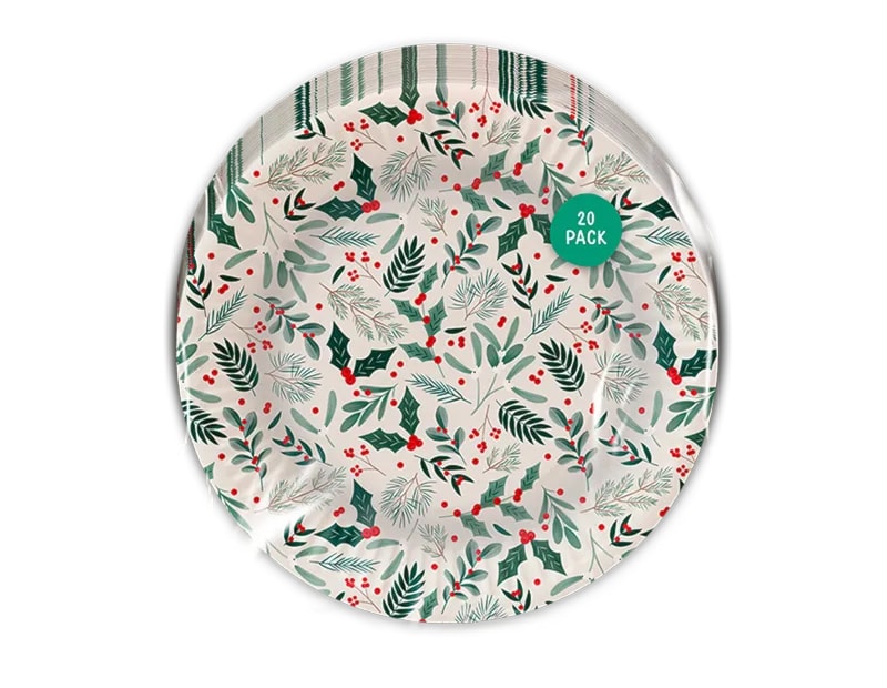 Wholesale Christmas Printed Paper Plates 20pk CDU