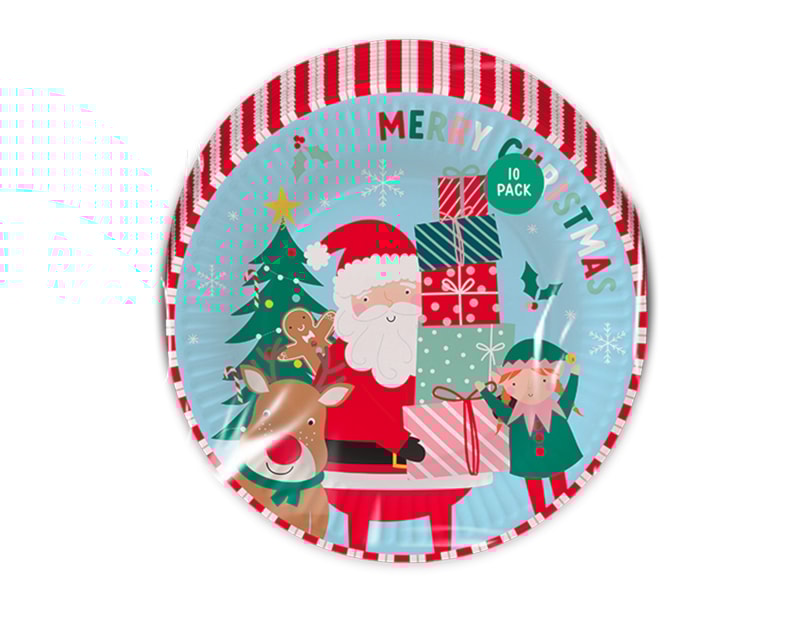 Wholesale Christmas Kids Printed Paper Plates 10pk CDU