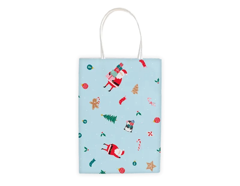 Wholesale Christmas Kids Printed Paper Treat Bags 10pk
