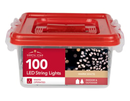 Wholesale 100 LED Mains Operated Warm White String Lights with Storage Box