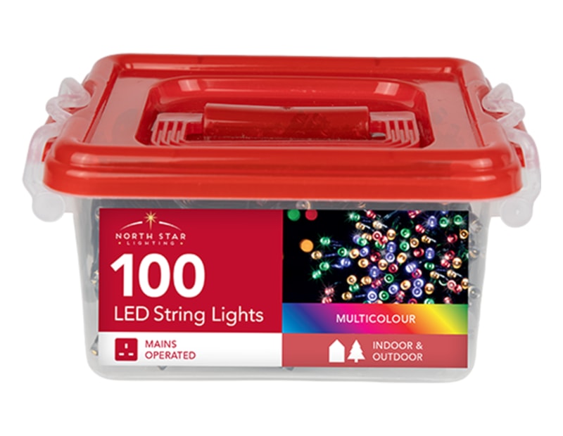 Wholesale 100 LED Mains Operated Multi-Coloured String Lights with Storage Box Wholesale 100 LED Mains Operated Multi-Coloured String Lights with Storage Box