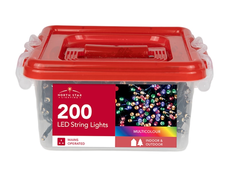 Wholesale 200 LED Mains Operated Multi-Coloured  String Lights with Storage Box
