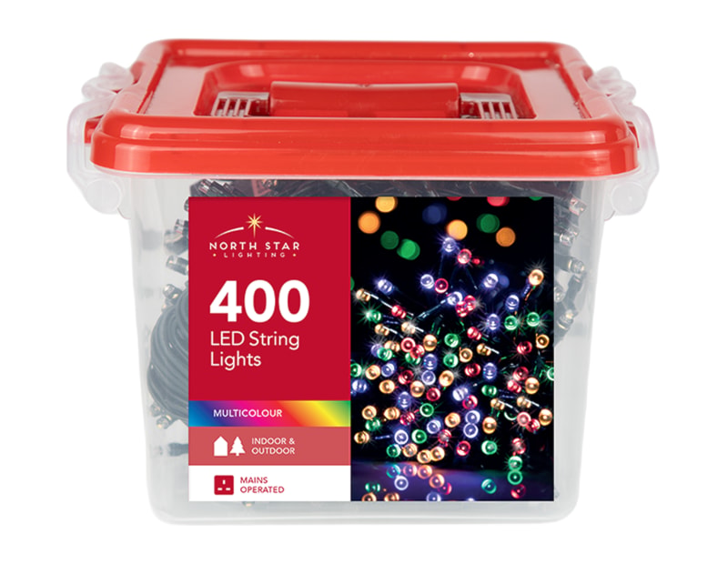Wholesale 400 LED Mains Operated Multi-Coloured String Lights with Storage Box