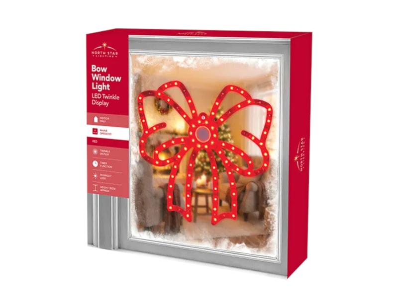 Wholesale LED Mains Operated Twinkle Bow Window Light 30cm