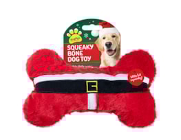 Wholesale Christmas Squeaky Plush Bone Dog Toy