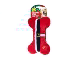 Wholesale Christmas Squeaky Plush Bone Dog Toy