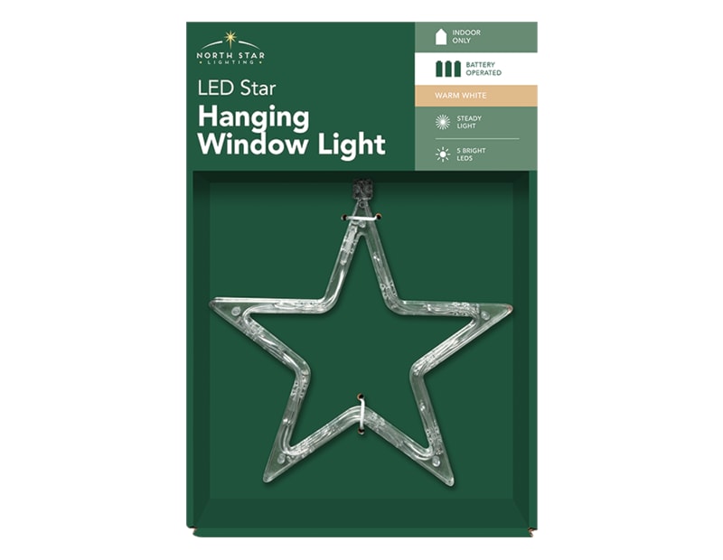 Wholesale LED Battery Operated Star Window Hanger