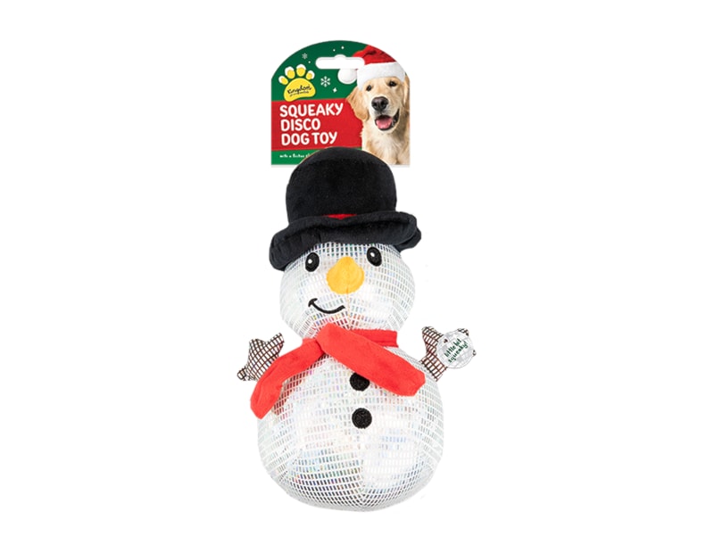Wholesale Christmas Disco Snowman Dog Toy