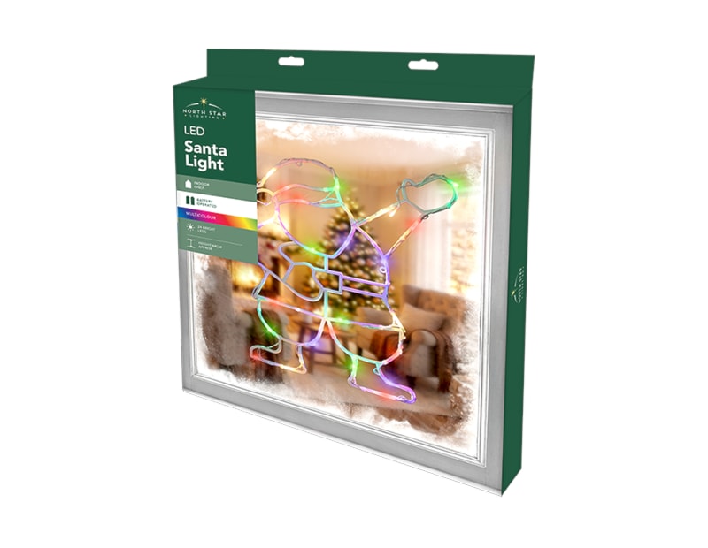 Wholesale LED Battery Operated Multi-Coloured Santa Light Bulk Buy LED Battery Operated Multi-Coloured Santa Light