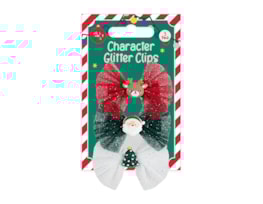 Wholesale Christmas Character Glitter Clips 3pk Wholesale Christmas Character Glitter Clips 3pk