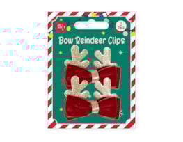 Christmas Bow Reindeer Clips 2pk Christmas Bow Reindeer Clips 2pk