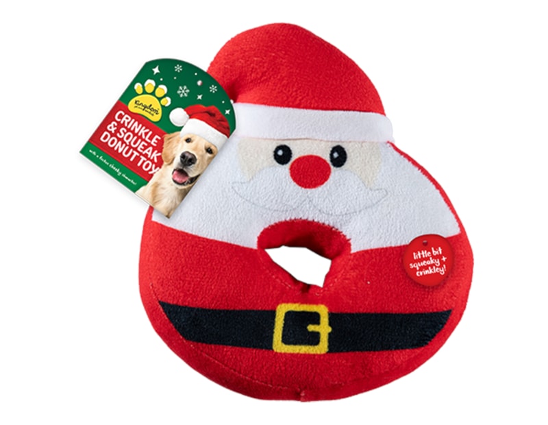 Wholesale Christmas Crinkley & Squeaky Donut Characters Toy CDU