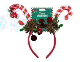 Wholesale Candy Cane Tinsel Headband