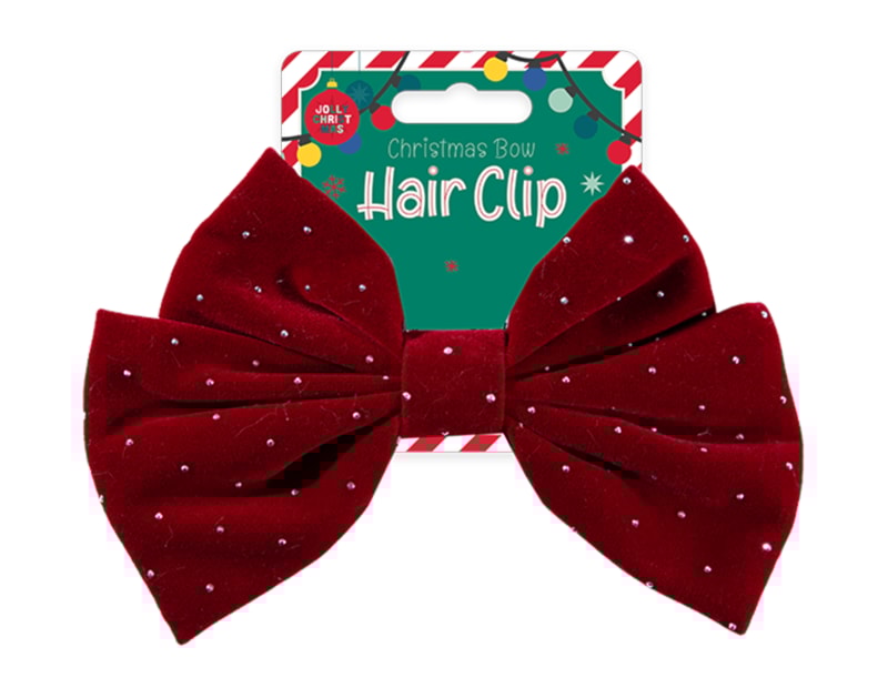 Bulk Buy Christmas Bow Hair Clip