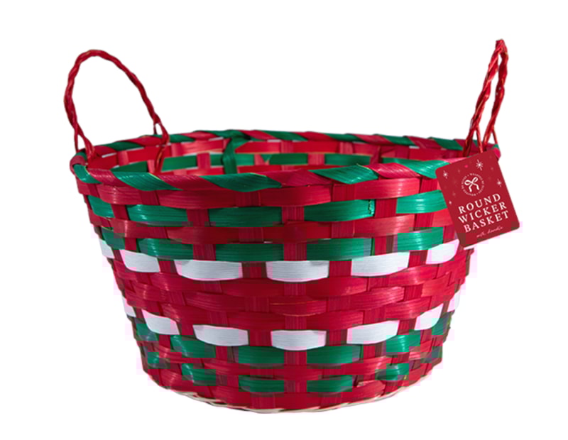 Wholesale Round Wicker Basket with Handles 30cm