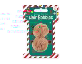 Wholesale Reindeer Pom Pom Hair Bobbles 2pk