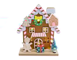Wholesale Gingerbread Wooden Light Up House Bulk Buy Gingerbread Wooden Light Up House