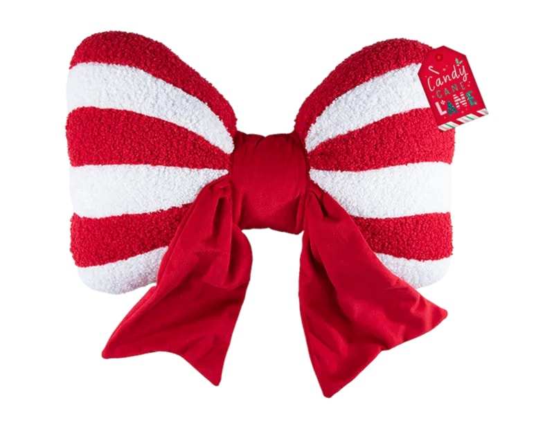 Wholesale Candy Cane Bow Cushion