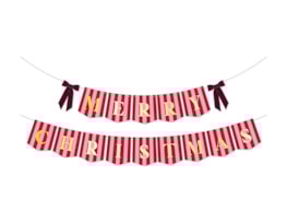 Wholesale Merry Christmas Banner with Velvet Bows Bulk Buy Merry Christmas Banner with Velvet Bows