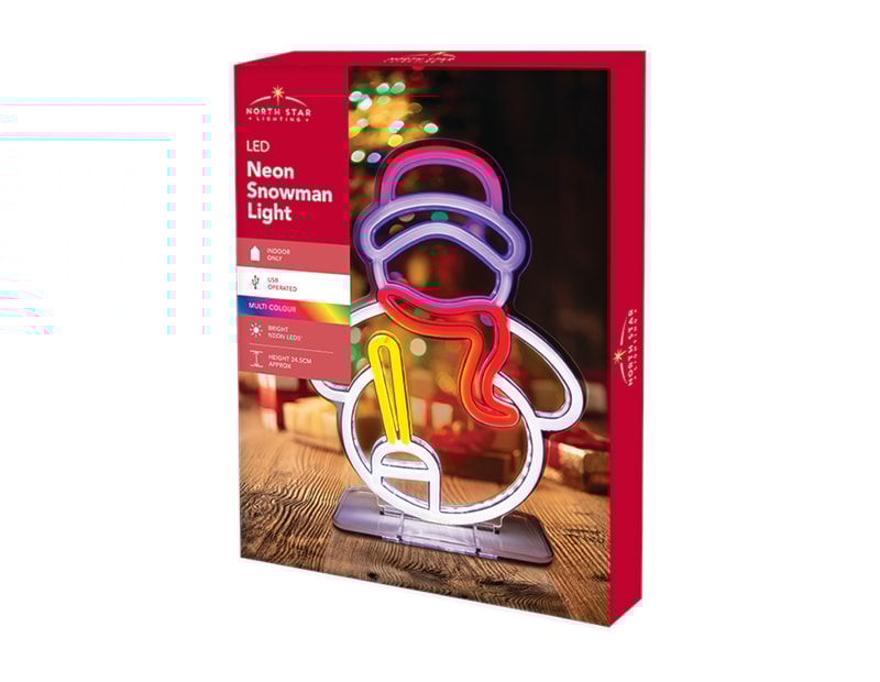Wholesale LED Snowman Neon Light 24.5cm CDU