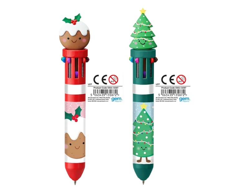 Wholesale Christmas Character 10 Colour Pen CDU
