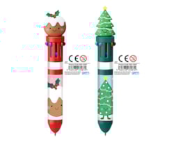 Bulk Buy Christmas Character 10 Colour Pen CDU