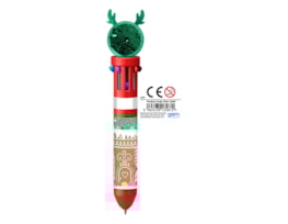 Bulk Buy Christmas Sequin Top 10 Colour Pen CDU